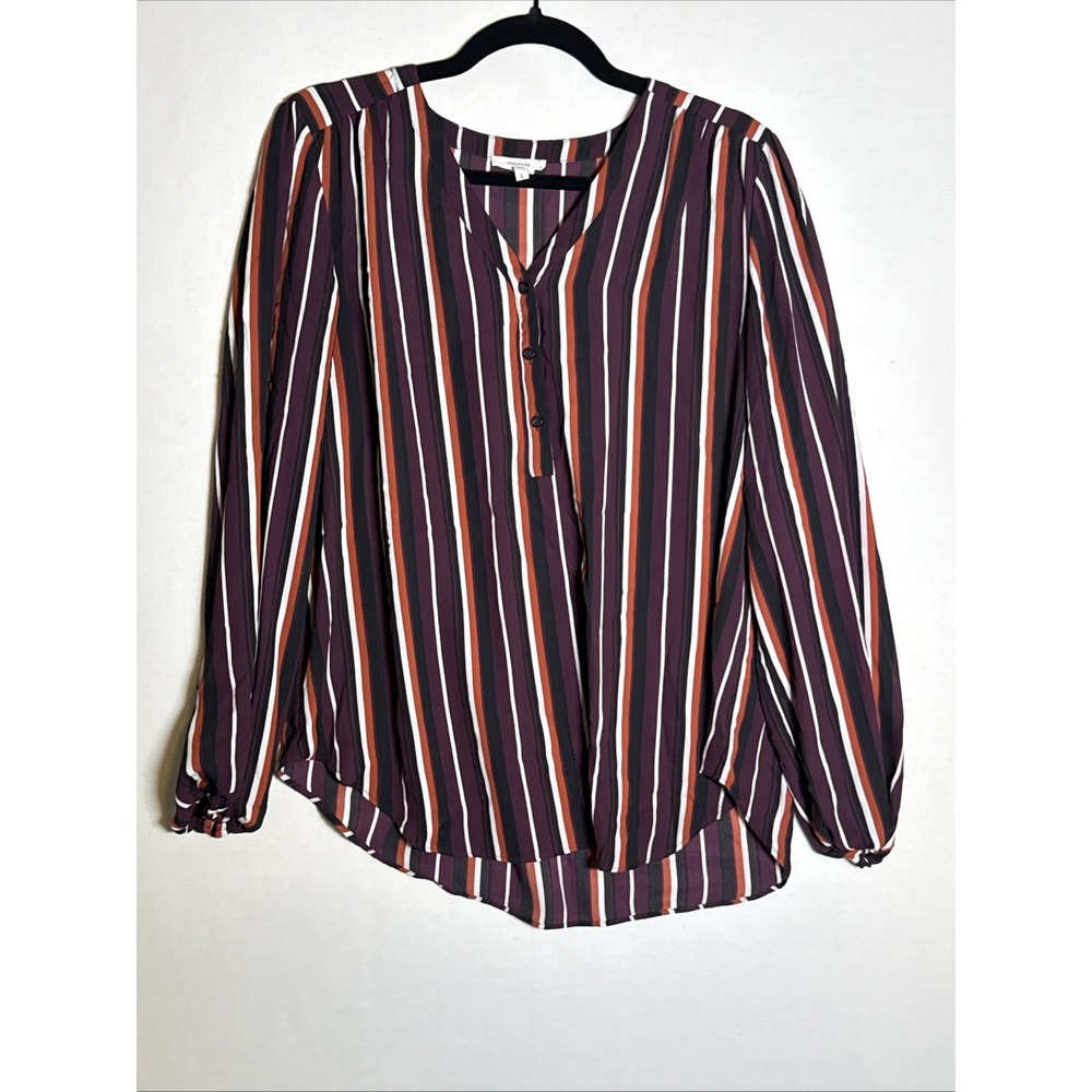 Maurices Tunic Women's Blouse Size L Black Burgundy,